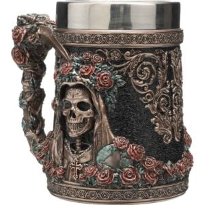 Santa Muerte Flores Beer Stein