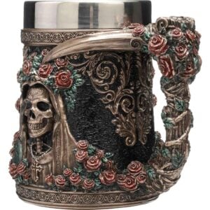Santa Muerte Flores Beer Stein