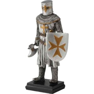 Axe and Shield Crusader Knight Statue