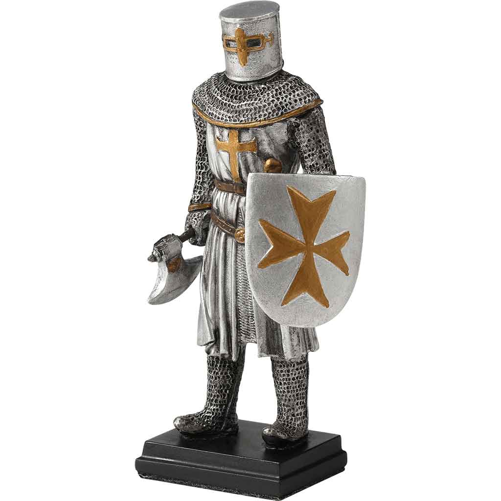 Axe and Shield Crusader Knight Statue