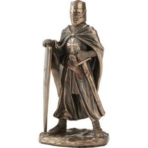 Bronze Sword and Shield Maltese Hospitaller Statue