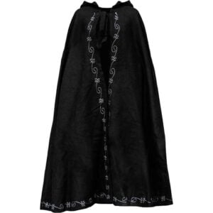 Heda Kids Embroidered Wool Cloak - Black