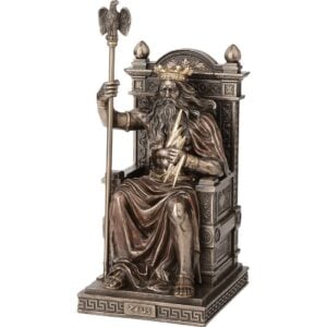 Enthroned Zeus with Thunderbolt Statue
