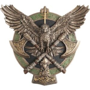 Valhalla Axe and Falcon Shield Wall Plaque