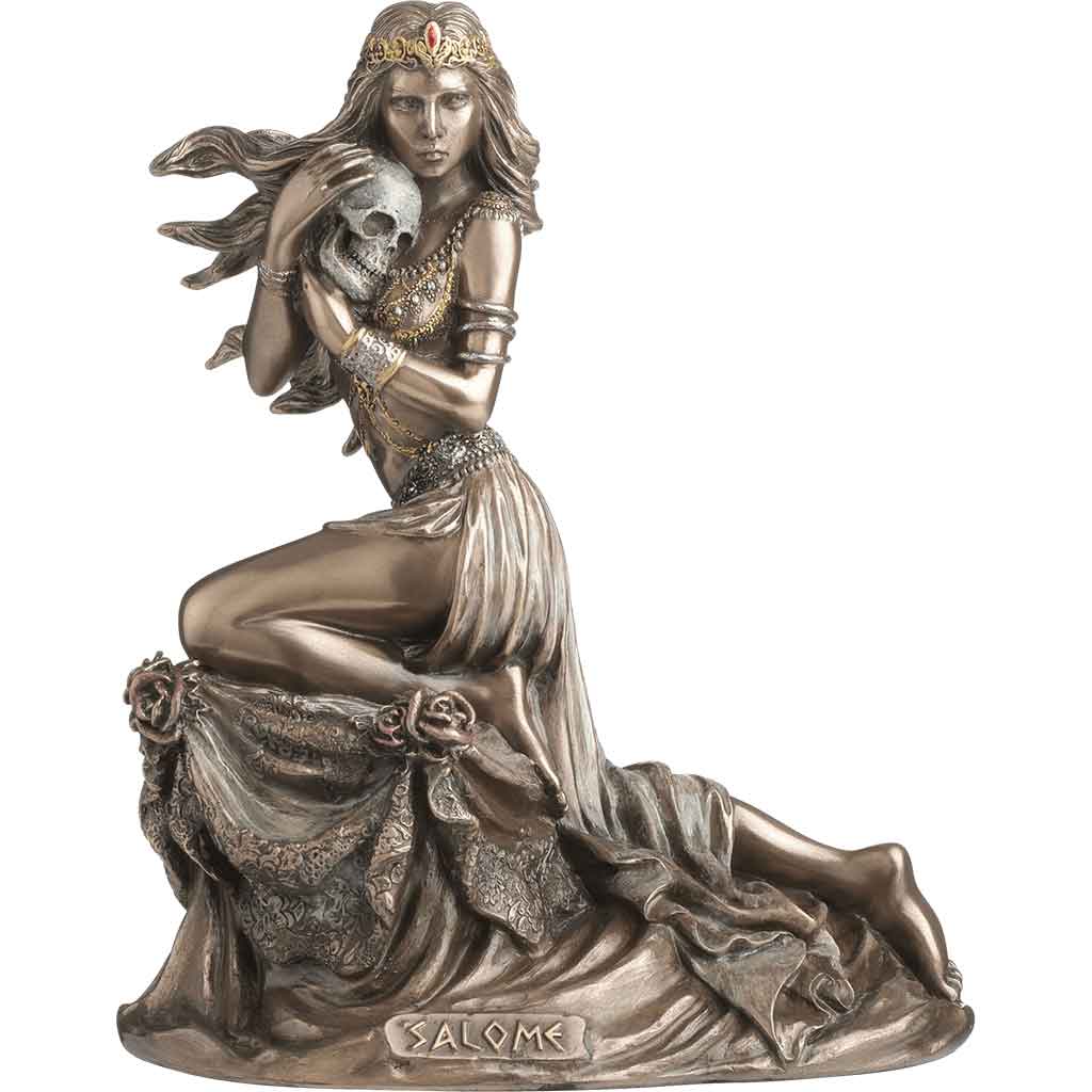 Bronze Salome with Skull Statue
