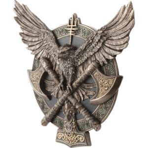 Large Valhalla Axe and Falcon Shield Wall Plaque
