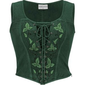 Elowen Medieval Fantasy Bodice - Huntress Green