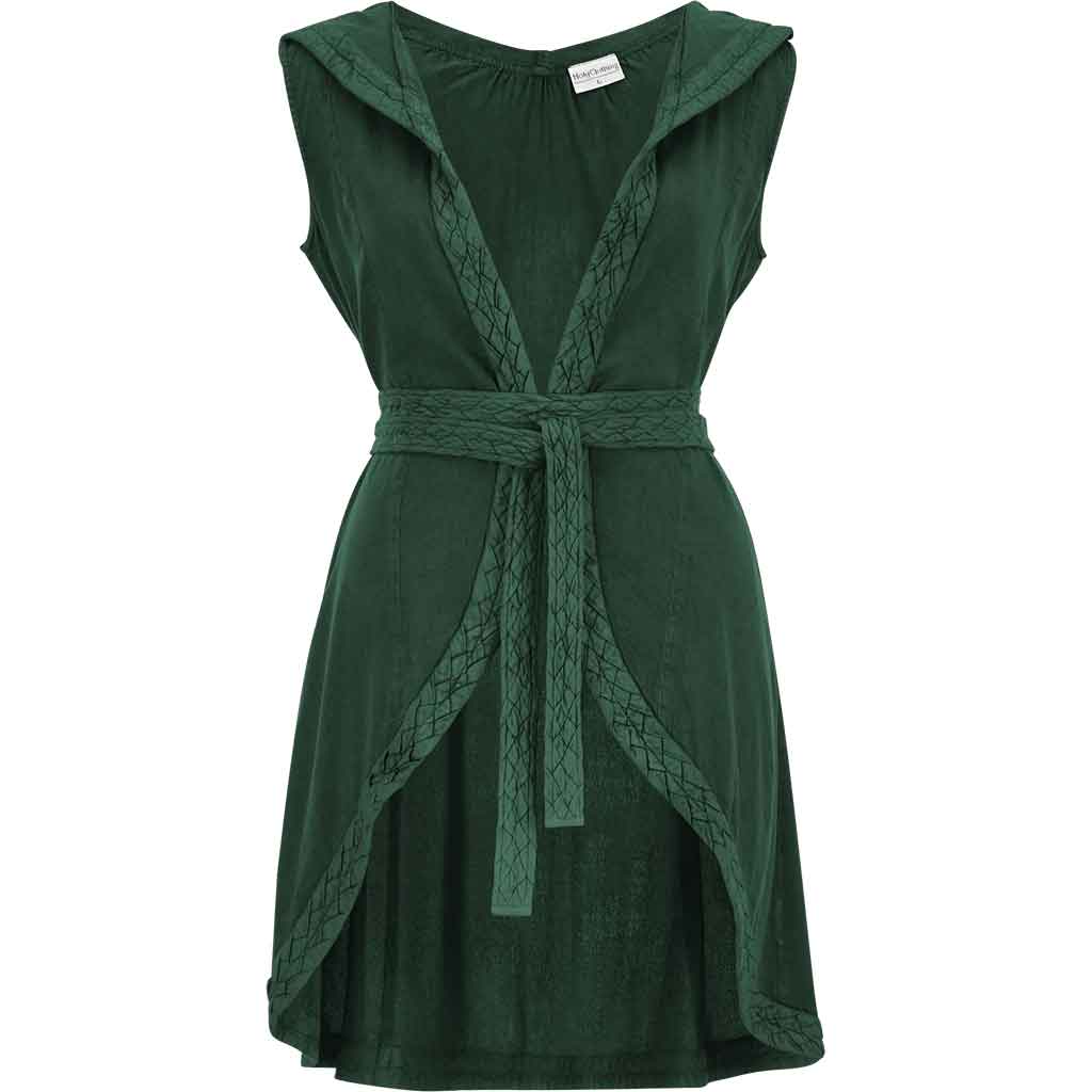 Rogue Hooded Tunic Vest - Huntress Green