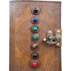 Antiqued Seven Stones Leather Journal