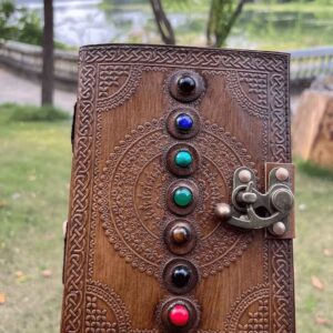 Antiqued Seven Stones Leather Journal