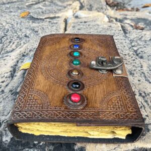 Antiqued Seven Stones Leather Journal
