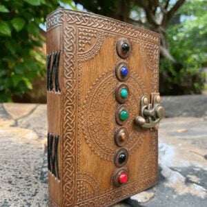Antiqued Seven Stones Leather Journal