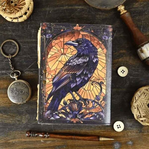 Gothic Raven Leather Journal