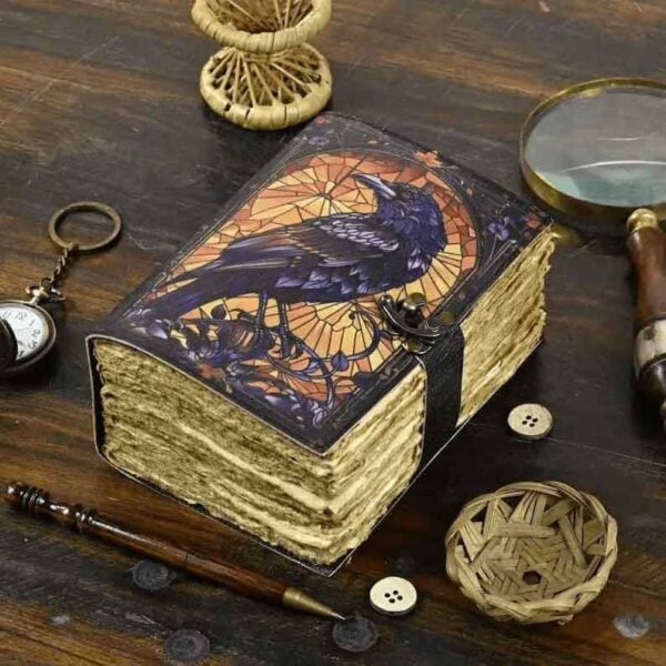 Gothic Raven Leather Journal
