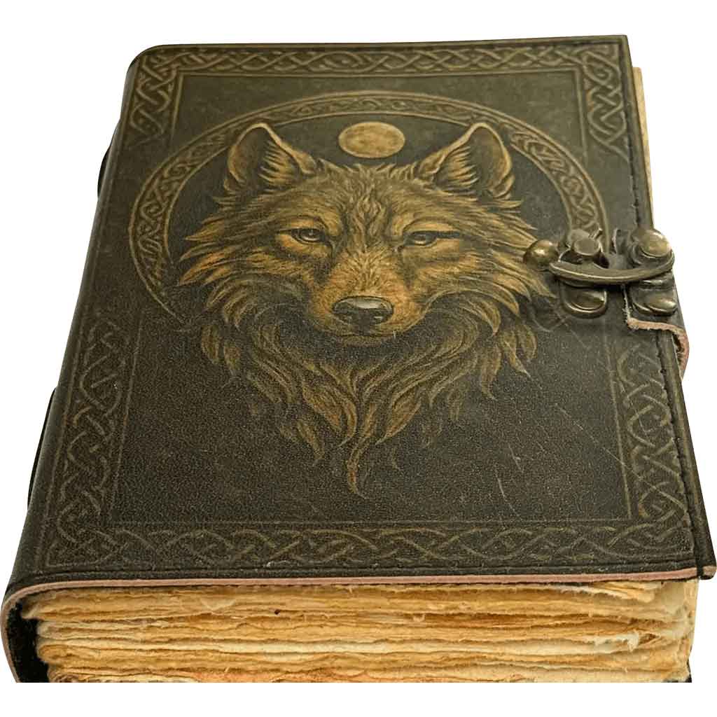 Knotwork Wolf Leather Journal