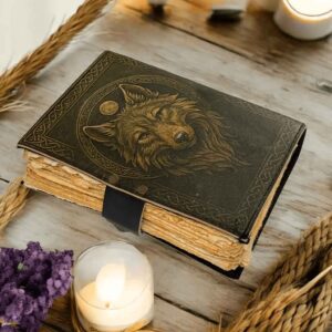 Knotwork Wolf Leather Journal