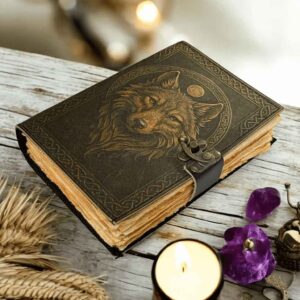 Knotwork Wolf Leather Journal