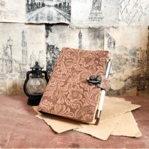 Clasped Floral Leather Journal