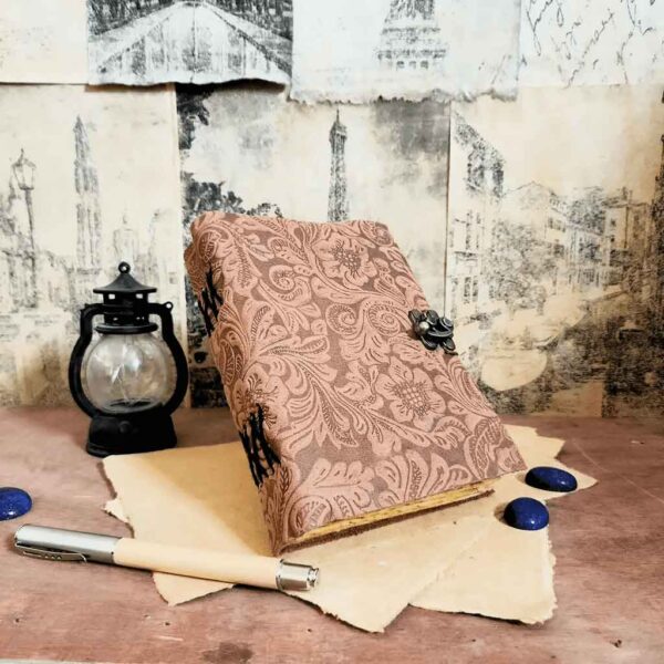 Clasped Floral Leather Journal