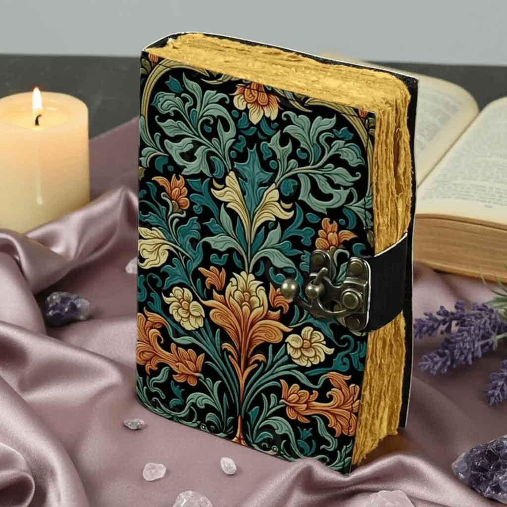 Floral Fantasy Leather Journal