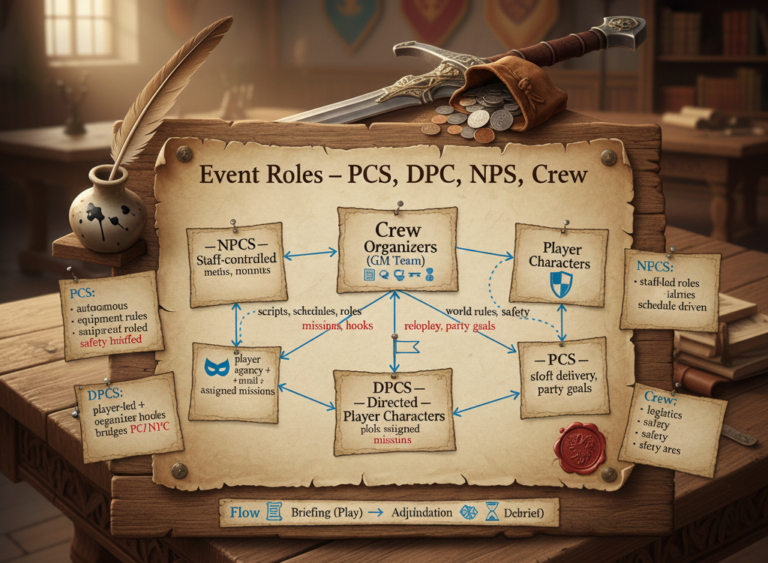 Diagram illustrating the relationship between PCs, NPCs, DPCs