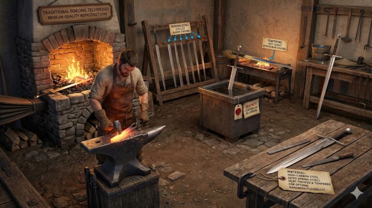many museum-quality reproductions are created using traditional forging techniques