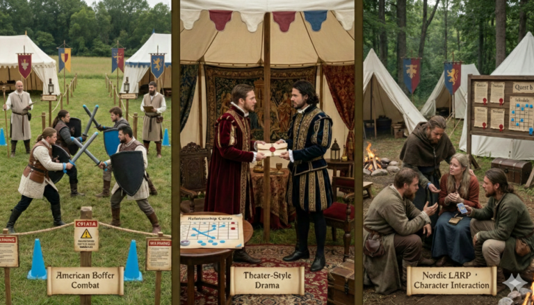 Side-by-side comparison of different LARP