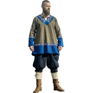 Freydis Viking Tunic - Olive/Blue