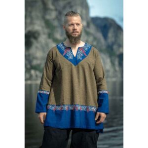Freydis Viking Tunic - Olive/Blue