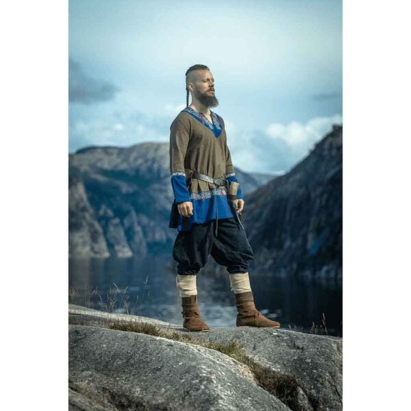 Freydis Viking Tunic - Olive/Blue