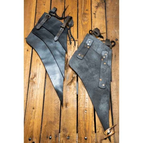 Shadow Leather Tassets - Black