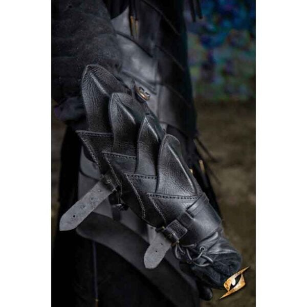 Shadow Leather Bracers - Black