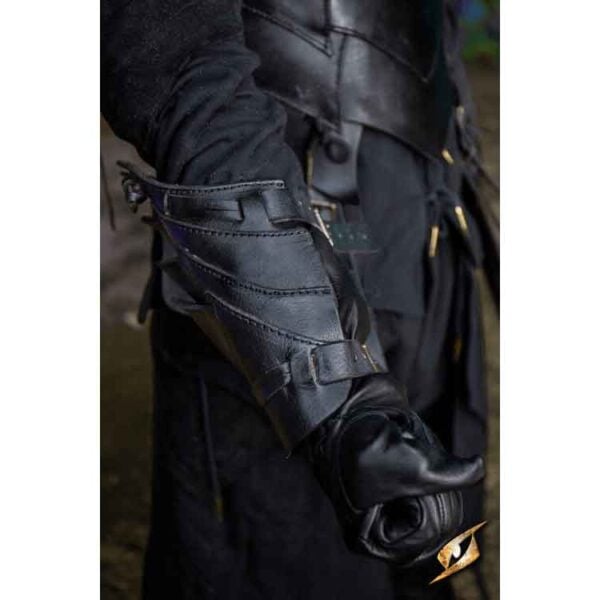 Shadow Leather Bracers - Black