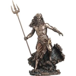 Poseidon Holding Trident Statue