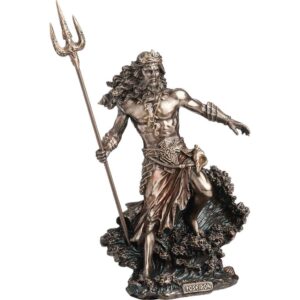 Poseidon Holding Trident Statue