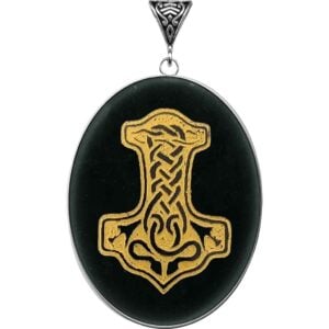 Thors Hammer Obsidian Pendant