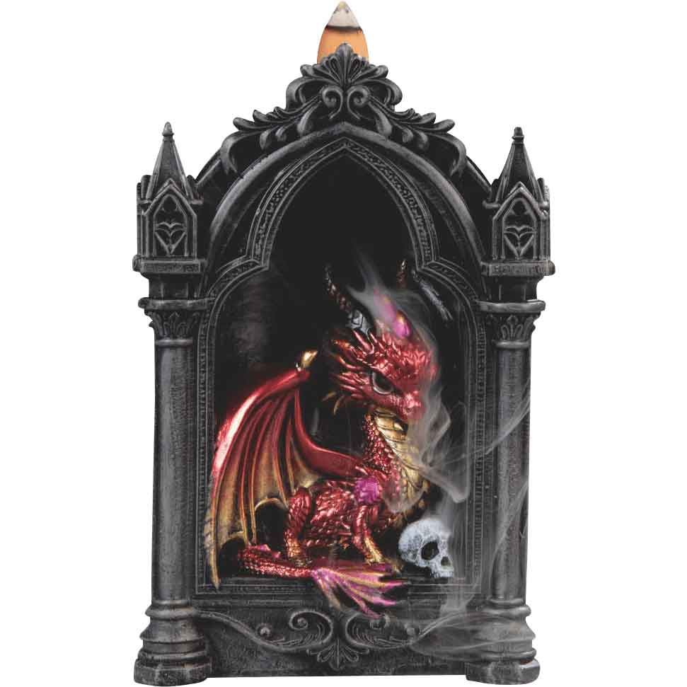 Gothic Red Dragon Incense Burner