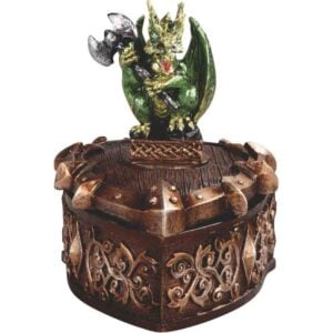 Green Dragon with Axe Trinket Box