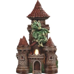 Castillion Green Dragon and Castle Statue
