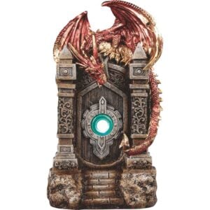 LED Red Dragon Portal Door Statue