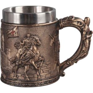 Bronze Horseback Crusader Knight Mug