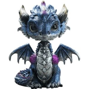 Blue Bobble Head Dragon Statue