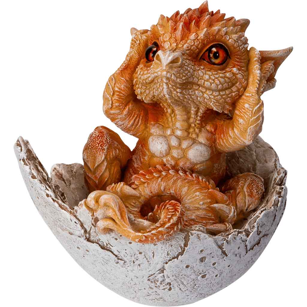 Orange Dragon Hatchling Statue