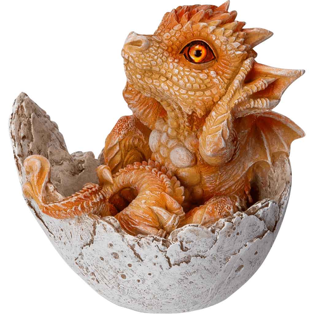 Orange Dragon Hatchling Statue