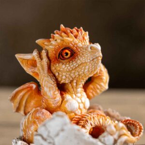 Orange Dragon Hatchling Statue