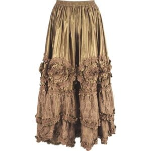 Gold Rococo Long Satin Skirt