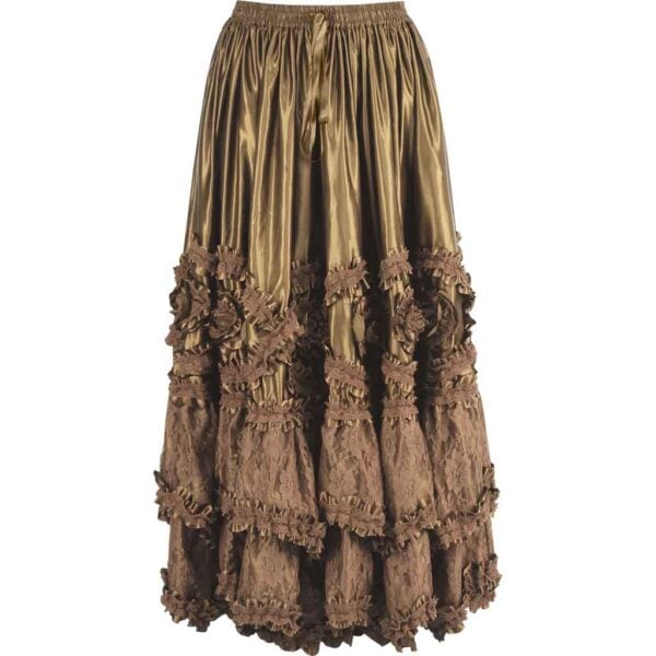 Gold Rococo Long Satin Skirt