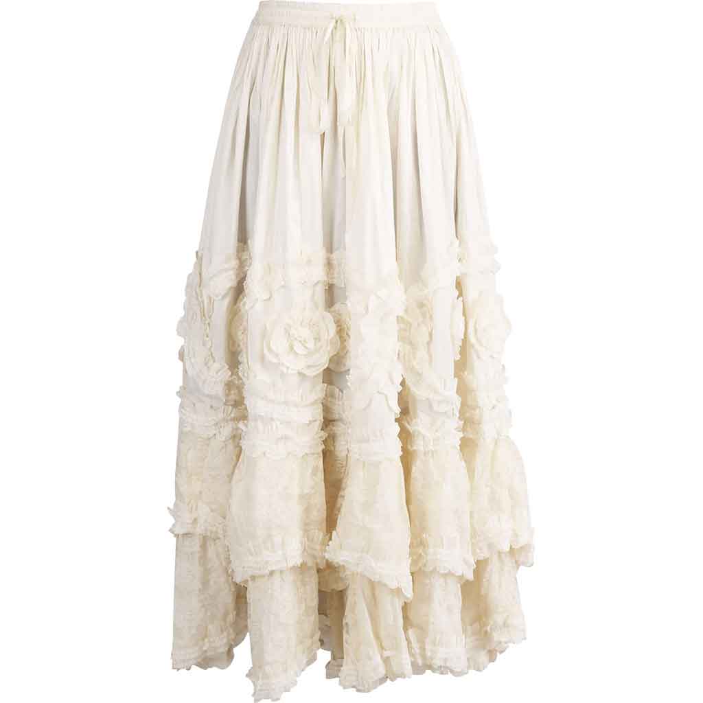 Ivory Rococo Long Skirt