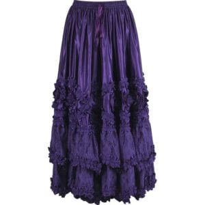 Purple Rococo Long Satin Skirt