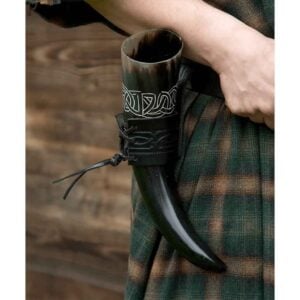 Embossed Leather Horn Holder